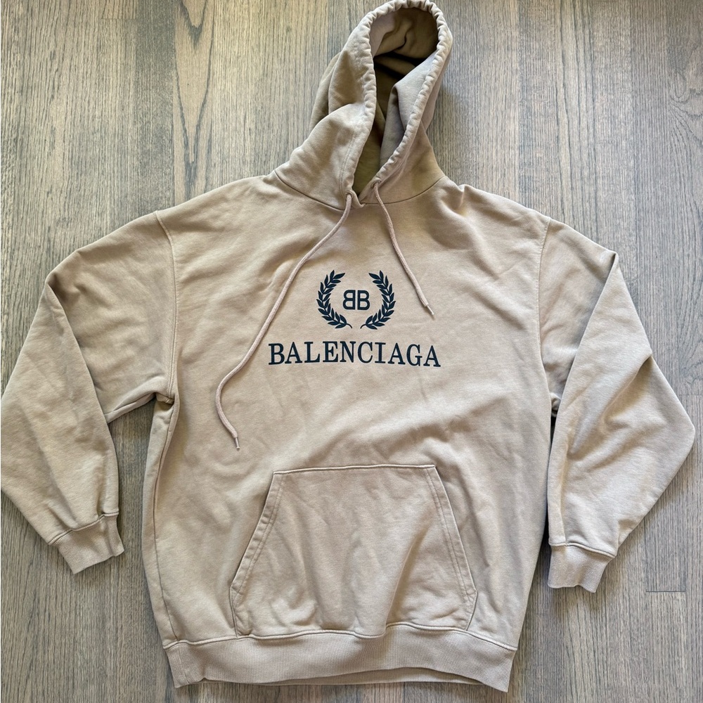 Balenciaga Beige Hoodie for Men-Size Medium